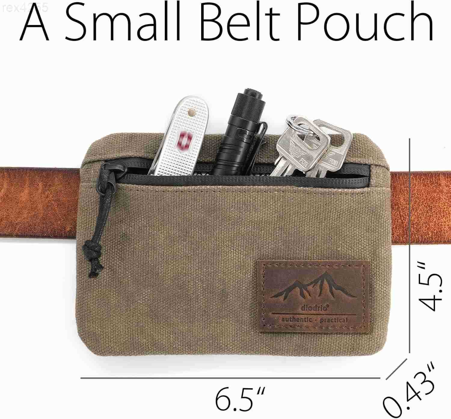 Belt Zipper Pouches for Men Women Compact EDC Pouch YKK Zipper Antitheft Pickpocket Proof Safety Wallets Waist Pack for Traveling Hiking Water Resista
