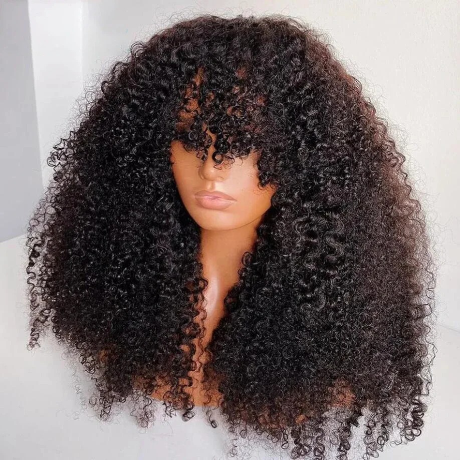 Hd Lace Wig 13x6 Glueless 250 Density Kinky Curly Human Hair Wigs with Bang 360 Full Lace Wig 8-30 Inches Burmese Curly Hair Wig
