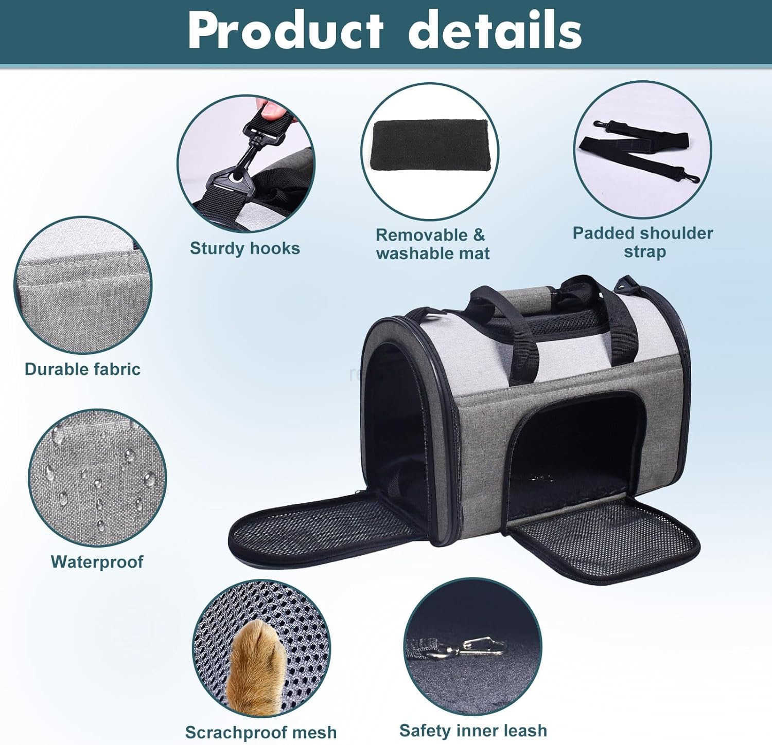 SoftSided Kennel Pet Carrier for Small Dogs Cats Puppy Airline Approved Cat Carriers Dog Carrier Collapsible Travel Handbag Car SeatW250911