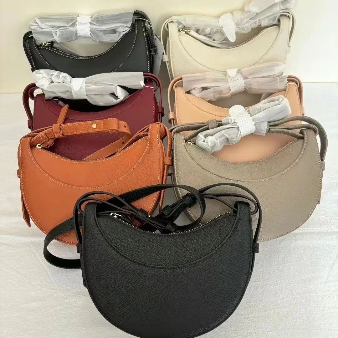Designer Shoulder Bags Numero Dix Half-Moon bag Full-Grain Textured/Smooth Calf Leather characteristic Tote Closure Crossbody Women Hobo Handbags Purse Moon Bag