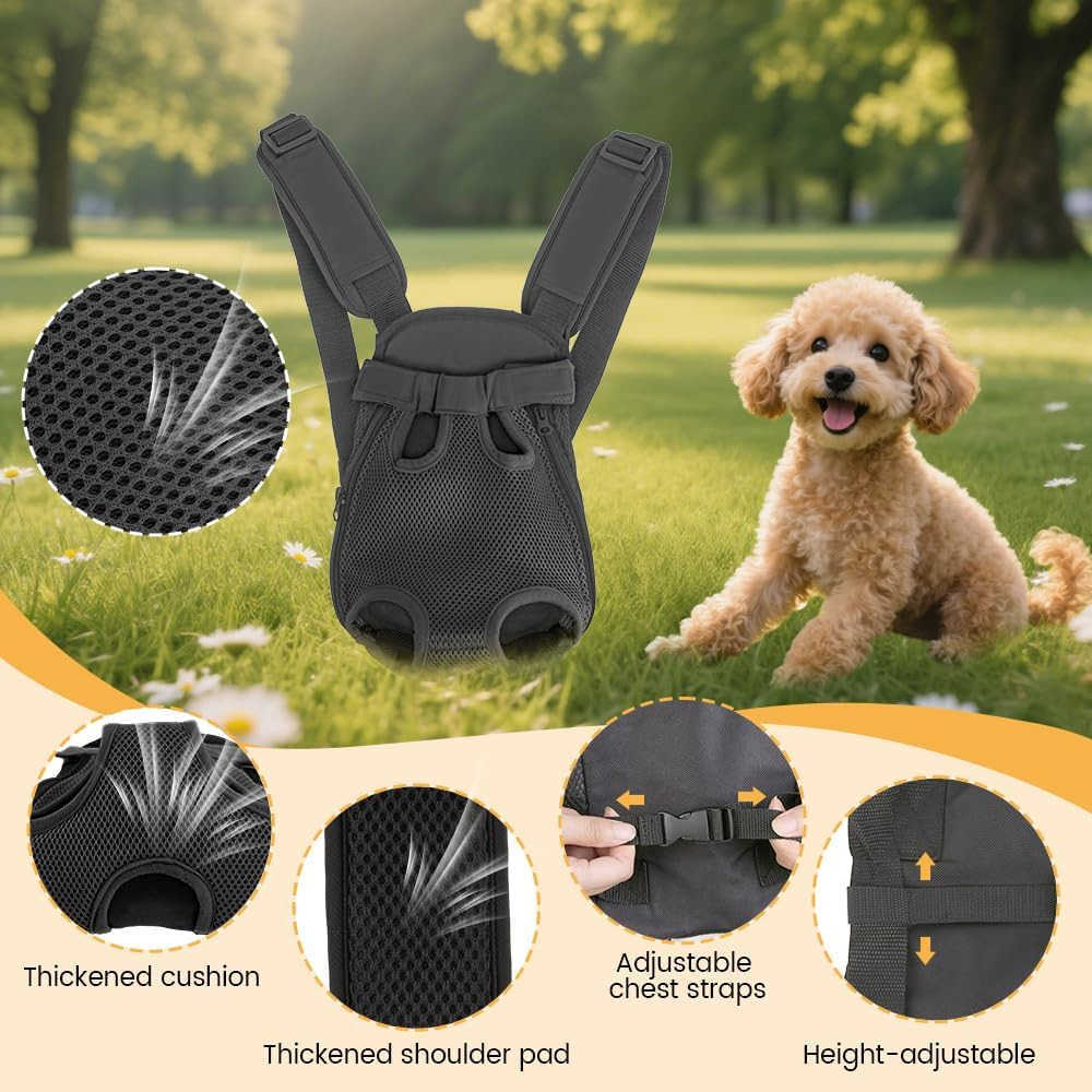 Dog Cat Backpack Carrier Dog Carrier Adjustable for Small Medium Dogs Pet Dog Front Chest Carriers Backpacks Puppy Carrier Sling Backpack Holder Papoo