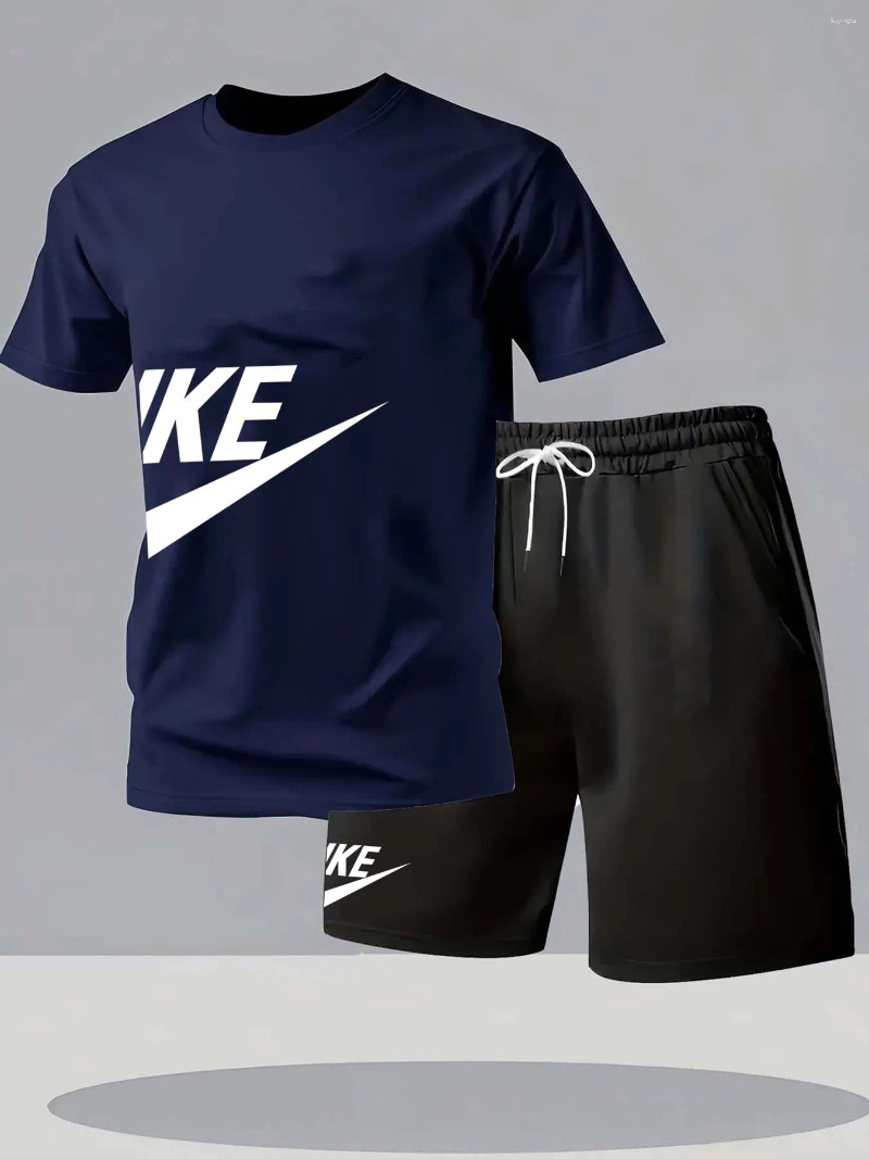 Men's Tracksuits Quick Drying Short Sleeved T-shirt Shorts Running Sports Set Two-piece Summer