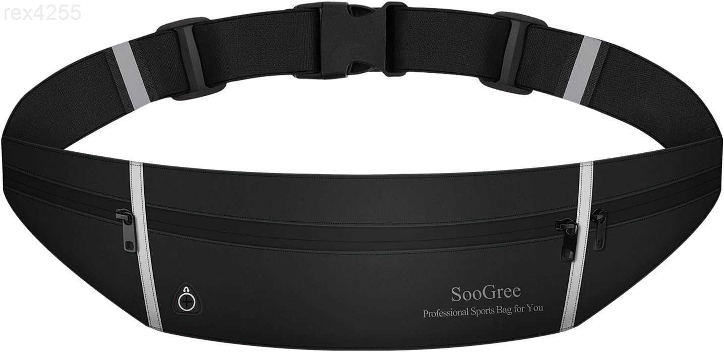 Slim Running Belt Sport Fanny Pack Reflective Waist Pack Waterproof Phone Holder Jogging Pouch for Phone Money BlackW250912