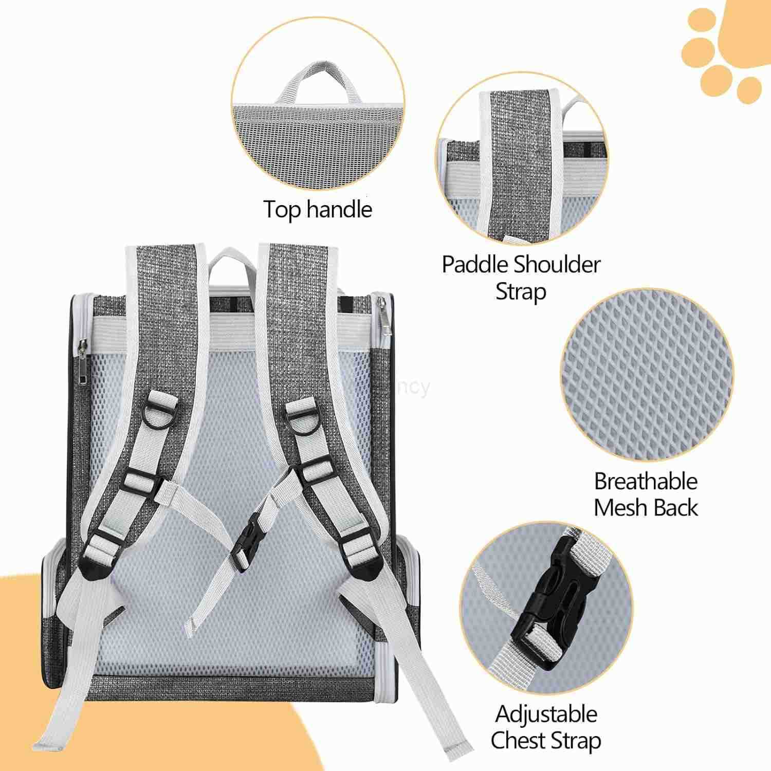 Cat Backpack Carrier Large Pet Backpack for Small Dog Medium Cat Puppy Kitten Bunny up to 15lbs Ventilated Mesh Dog Collapsible Travel Backpack for Hi