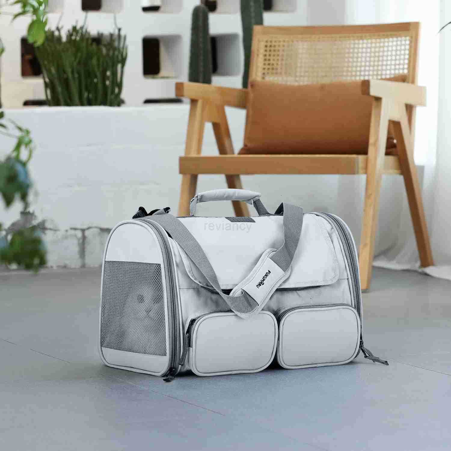 Cat Carrier SoftSided Pet Carriers for Small Dogs and Medium Cats Under 12lb Travel Cat Bag with DoubleSided Cushion and 4 Storage Bags Portable and W