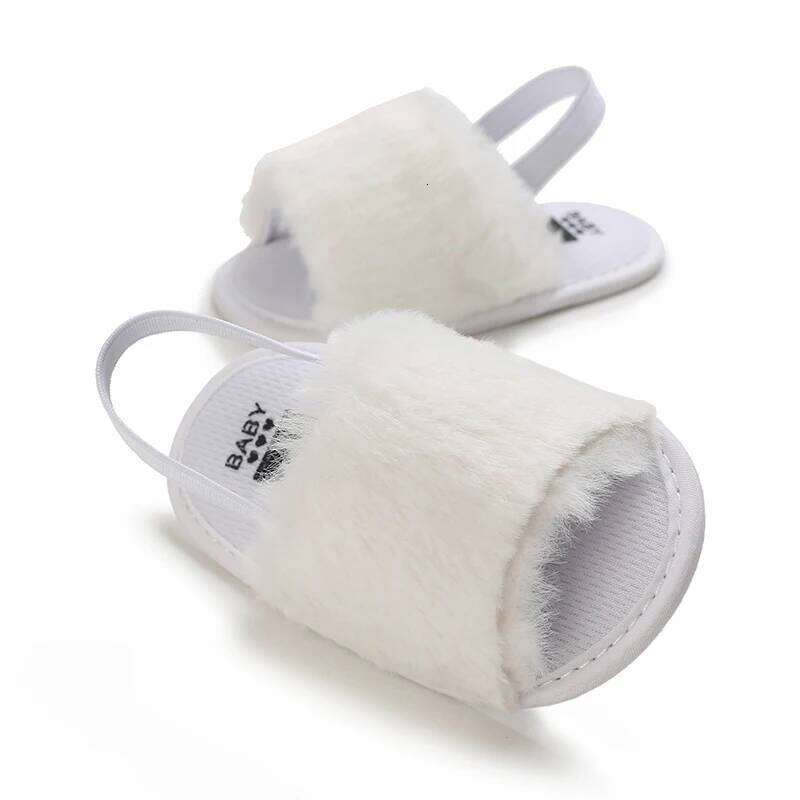 Elastic straps, soles, anti slip slippers, soft and comfortable synthetic fur baby sandals