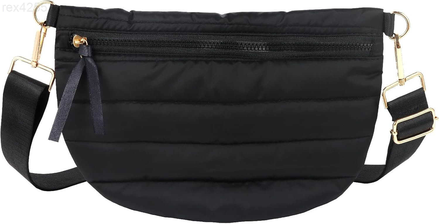 Crossbody Bags for Women Puffer Fanny Pack Sling Bag Puffy Chest Belt Bum Waist Crossbody Purse Bags Quilted Shoulder Bag for WomenW250912