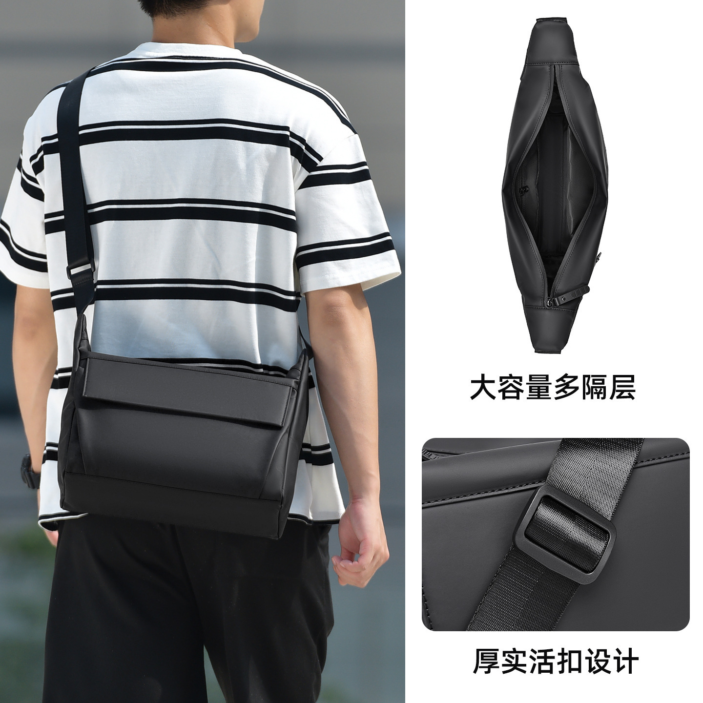 Men S Single Shoulder Crossbody Bag Free Shipping Summer New Urban Simple Men S Bag Waterproof Designer Bag Leather Film Fabric Bag Luxury Bag Horizon