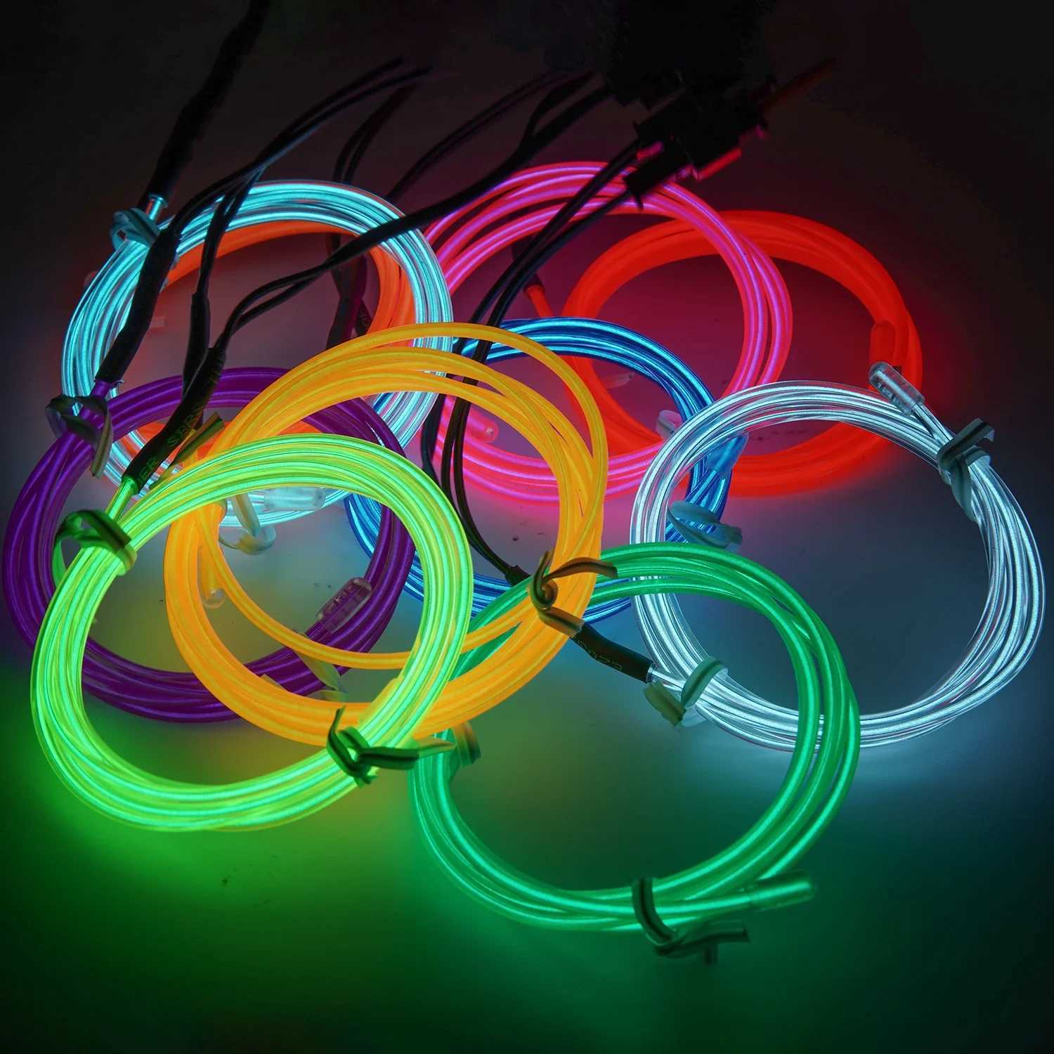 15m 10m EL Wire Flexible Neon Light Glow EL Draht Seil Rohr band wasserdichte LED Neon Lichter Schuhe Kleidung Auto De C250912