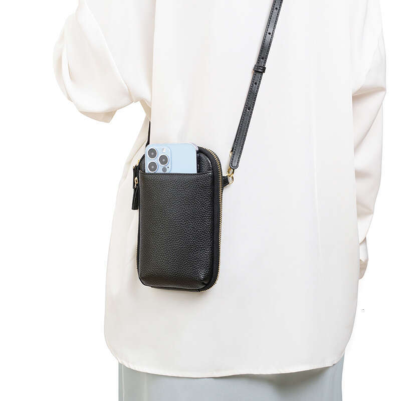 Trendy for Women, Genuine Leather Small Ladies Bag, Top Layer Cowhide Phone Crossbody Bag designer wallet B5