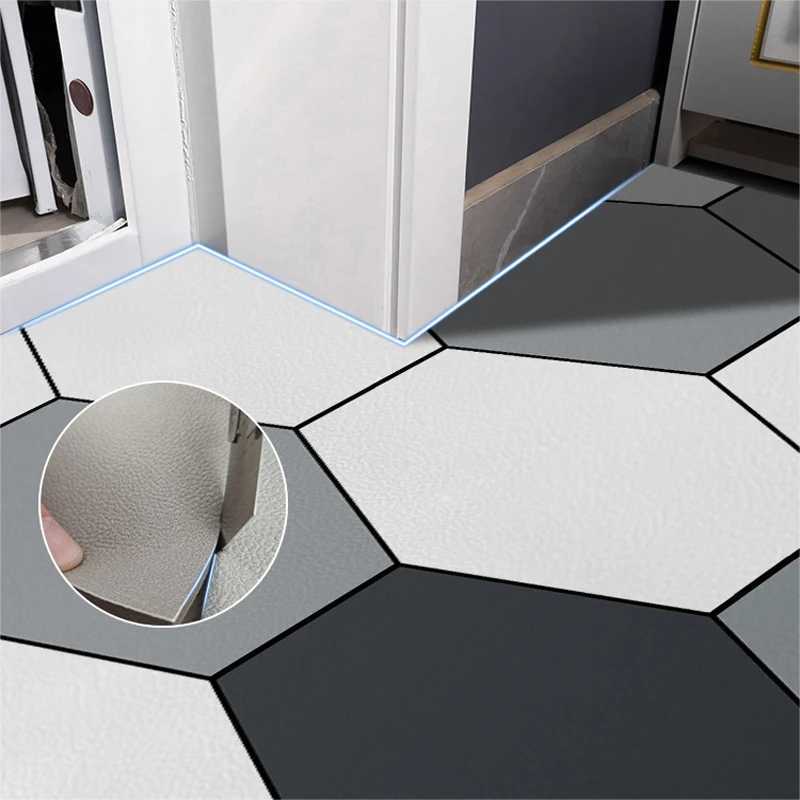 Home Kitchen Antioil Antislip Carpet PVC Leather Entrance Rugs Large Area Balcony Carpets Modern Living Room Decoration Rug C250912