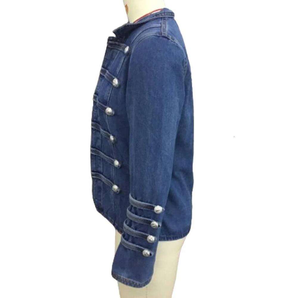 Vintage Button Jacket For Women Stand Collar Spring Winter Slim Casual Retro Jeans Outerwear Haruku Denim Coat