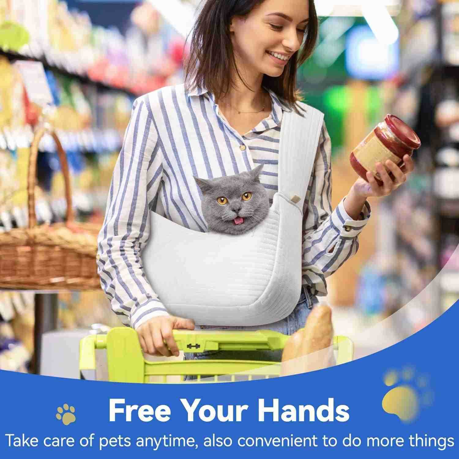 Dog Sling Carrier for Small Dogs Cats UltraComfortable Dog Carrier Sling Up to 10lbs HandFree Widened Strap Dog Purse for Cat Puppy Dog Pouch Carrier 