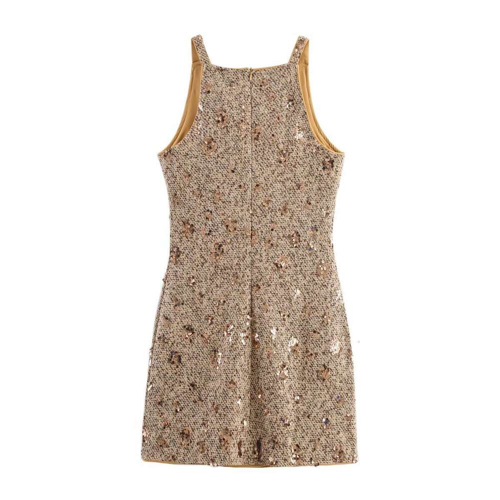 DHEssentials ins2025 New Fashionable Elegant Women's Sequin Embellished Little Chanel Style Dress