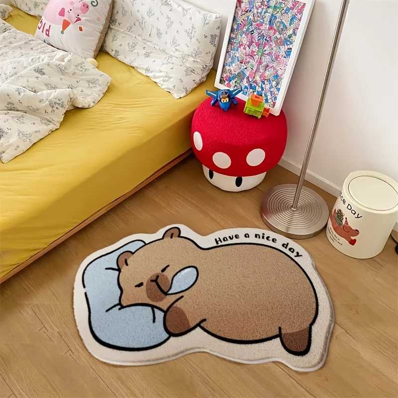 VIKAMA Cute Capybara Carpet Creative Floor Mat Bathroom Doormat Carpet For Live Room Rug For Bedroom Floor Mat Home Decoration C250912