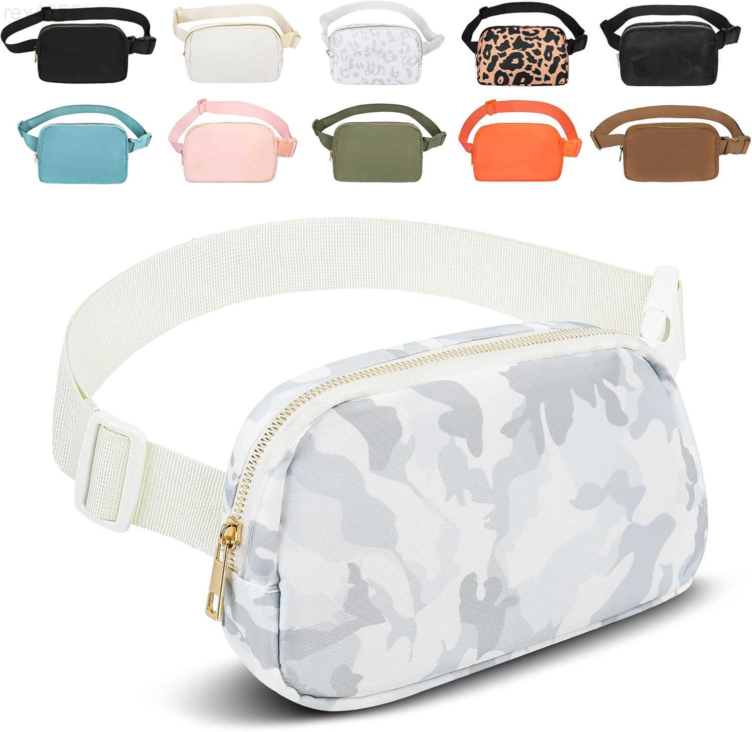 Packs for Women and Men Waterproof Waist Belt Bag With Adjustable Strap for Workout Traveling Hiking Running Camo White YDYB101W250912