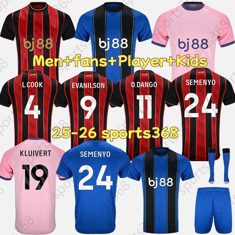 2025 2026 Bournemouth Soccer Jerseys EVANILSON SEMENYO TAVERNIER BROOKS Football Shirts Men 25 26 KROUPI ADAMS SCOTT CHRISTIE KLUIVERT Men Uniforms kids kits sets