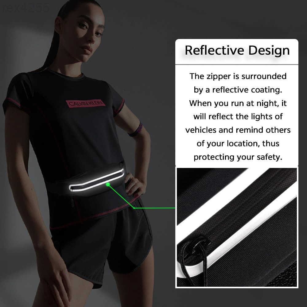 Slim Running Belt Fanny Pack for Women MenRunning phone holderRunning Waist Pouch bag for Workout JoggingMoney beltRunner Gear AccessoriesBlackW250912