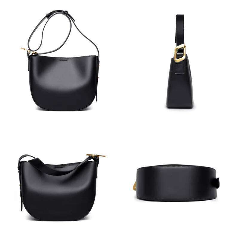 2022 Ladies Genuine Leather Bucket Handbags Designer Women Vintage Cowhide Shoulder Bags Big Capacity Female Tote Bag