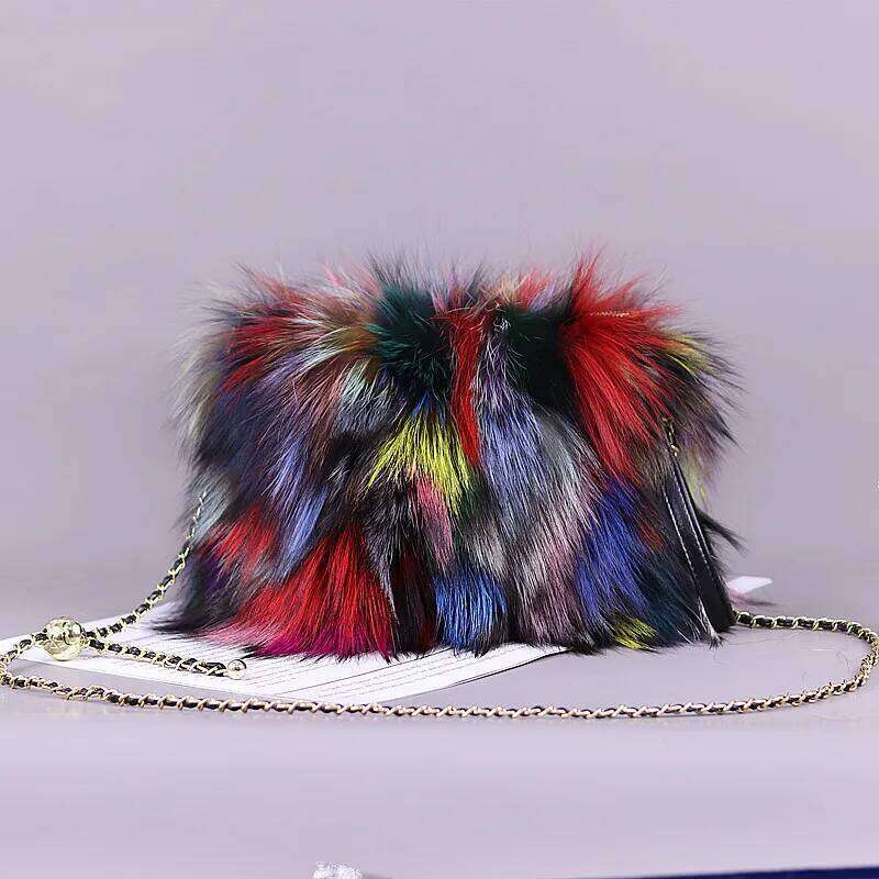 Designer Bags Crossbody Bags For Women Trend Fashion Fluffy Fox Fur Chain Shoulder Bag New In High Grade Elegant Exquisite Handbag Luxury Bag