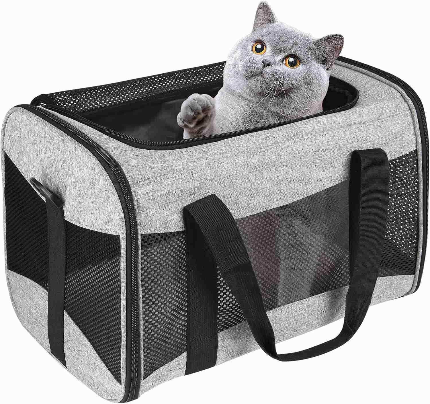 Cat Carrying Case Pet Dog Carrier SoftSided Cat Bag Airline Approved Pet Travel Carrier Up to 15 Lbs Collapsible Cats Carrier Dog Carrier for Medium S