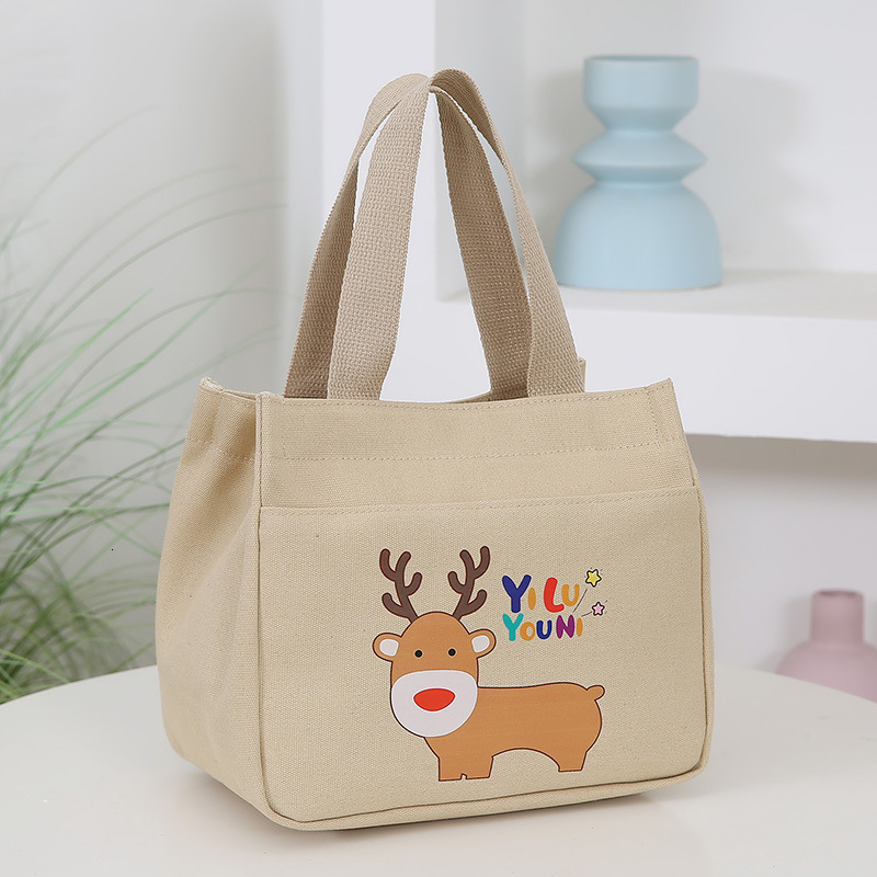 Canvas Tote Bag Compact Luxury Bag Versatile Office Lunch Bag Free Shipping New Style Designer Bag Student Large Capacity Lunch Box Bag Simple Handbag