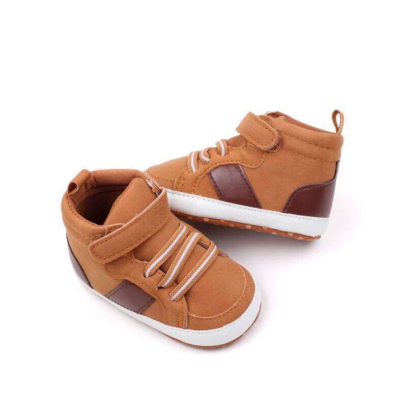 Boys Girls Spring and Fall High-top Non-slip Soft-soled Walking Baby Retro Fashion Casual Shoes
