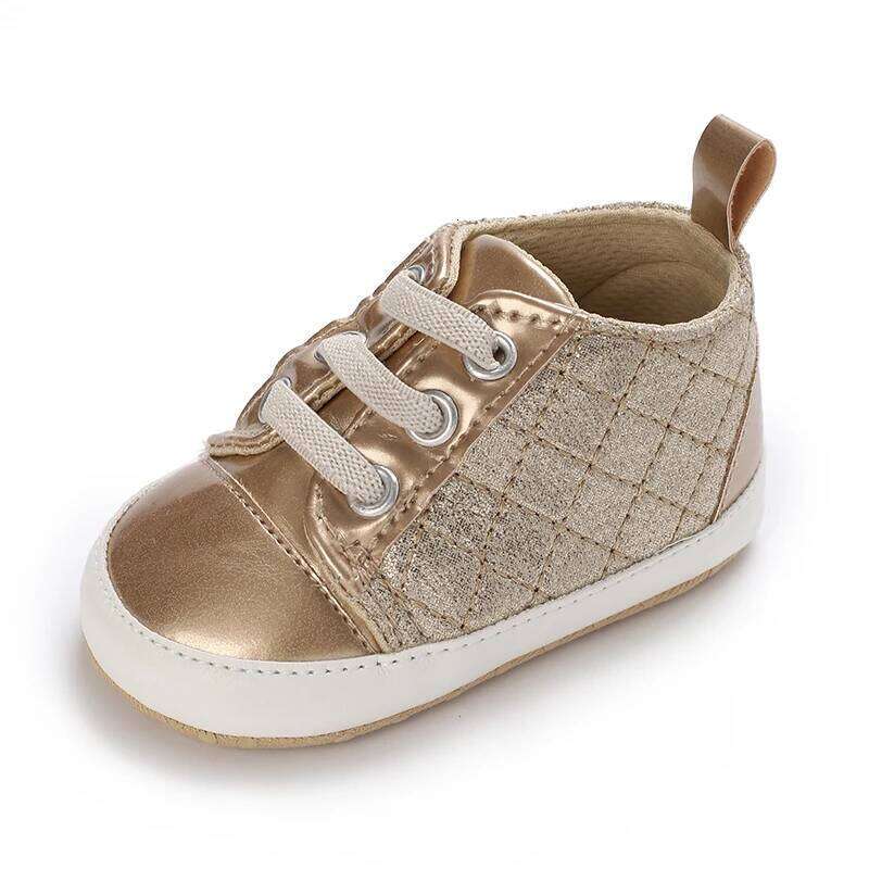 Girls' Theme Newborn Fashion Golden Princess Soft Sole Anti Slip Preschool Shoes 0-18M First Walker