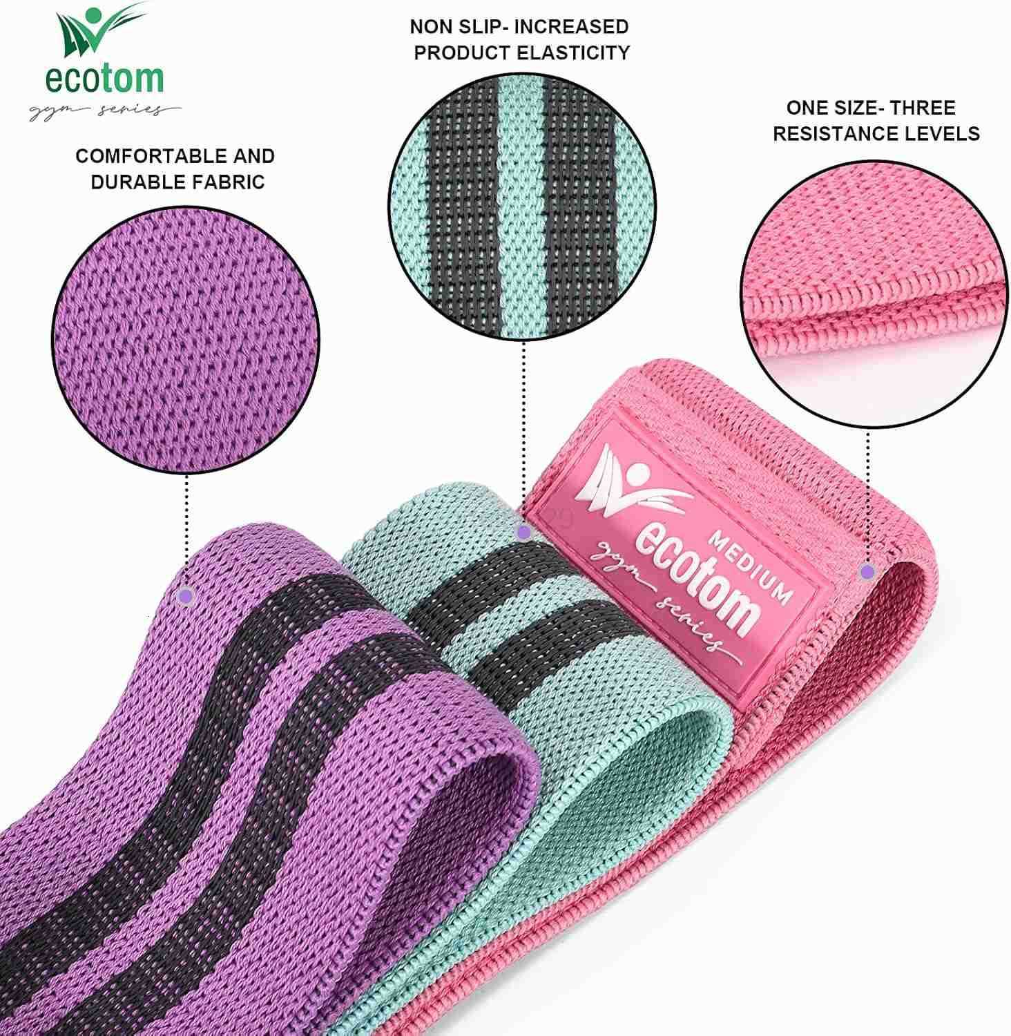 Bands Non Slip Exercise Workout Bands 3 Levels Resistance Bands for Legs and Butt Set with Instruciton Guide and Carry Bag Color W250912