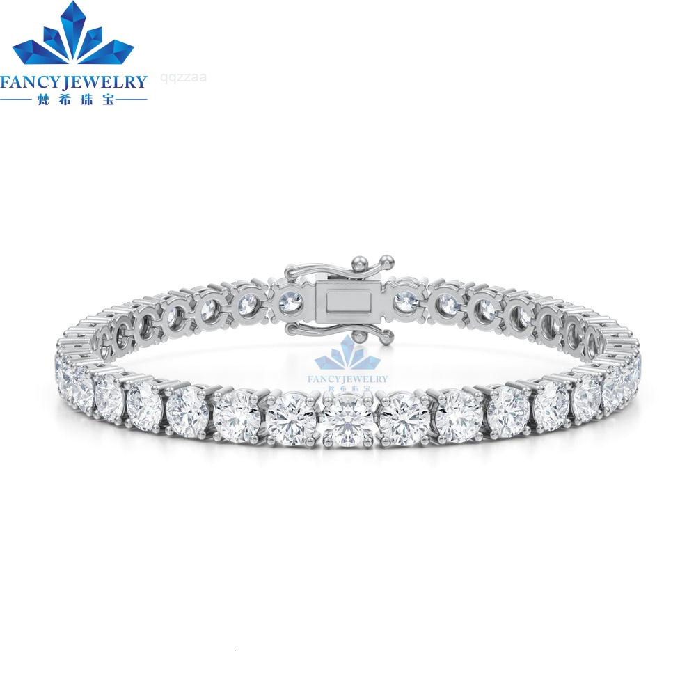 Real Gold Cvd HPHT Lab Grown Diamond Tennis Bracelet Bangle 10K 14K White Gold 2mm 3mm 4mm for Women