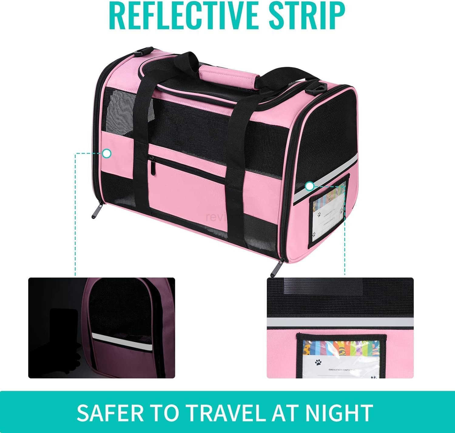 Cat Carrier Pet Carrier for Small Dogs Cats Puppies Under 15 Lbs TSA Airline Approved Carrier Bag Soft Sided Dog Travel Carriers Cat Carriers with Ref