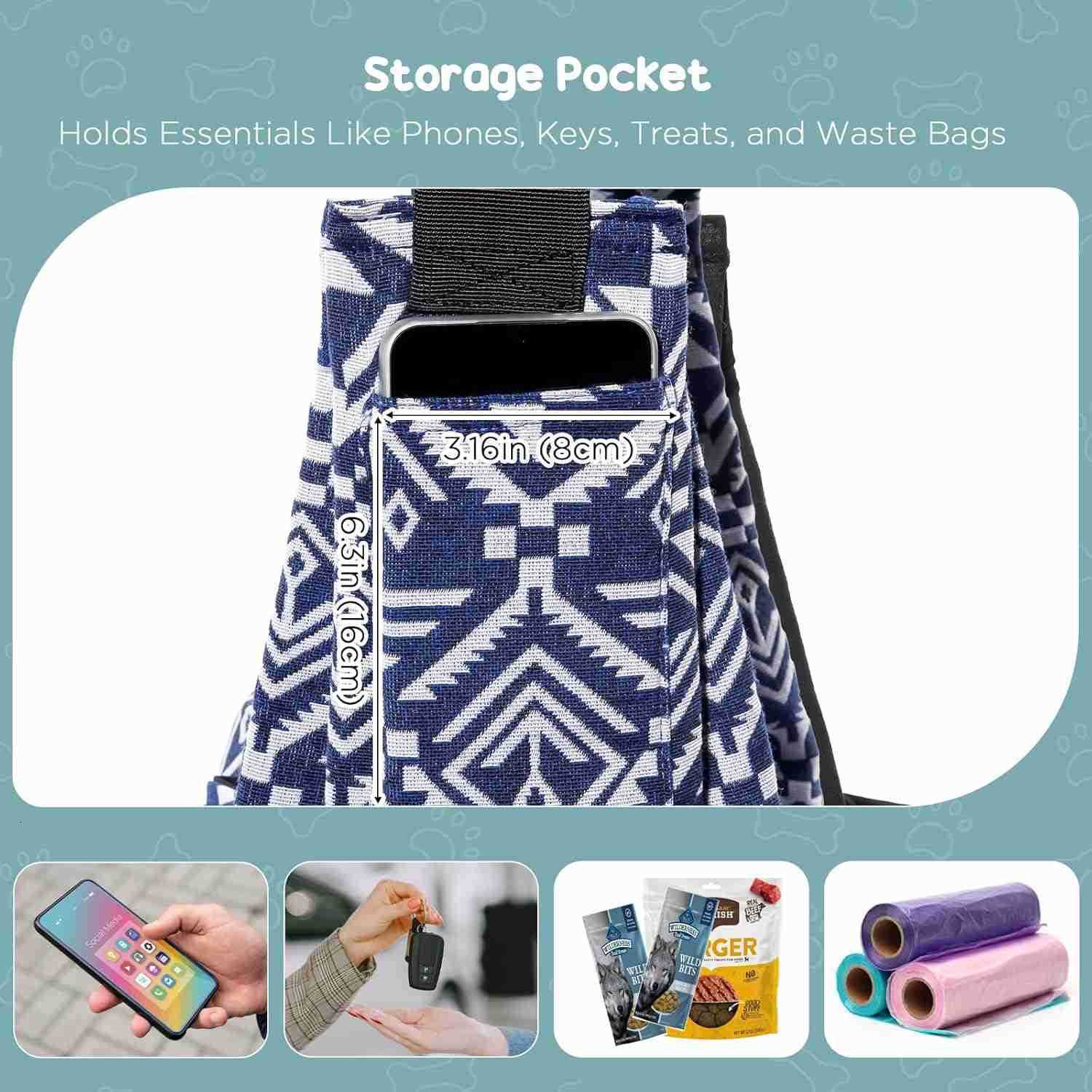 Dog Sling for Small Dog Cats Under 15lbs HandsFree Crossbody Pet Carrier with Adjustable Padded Strap Extra Pocket Safe Soft Pouch Bag for Puppies Wal