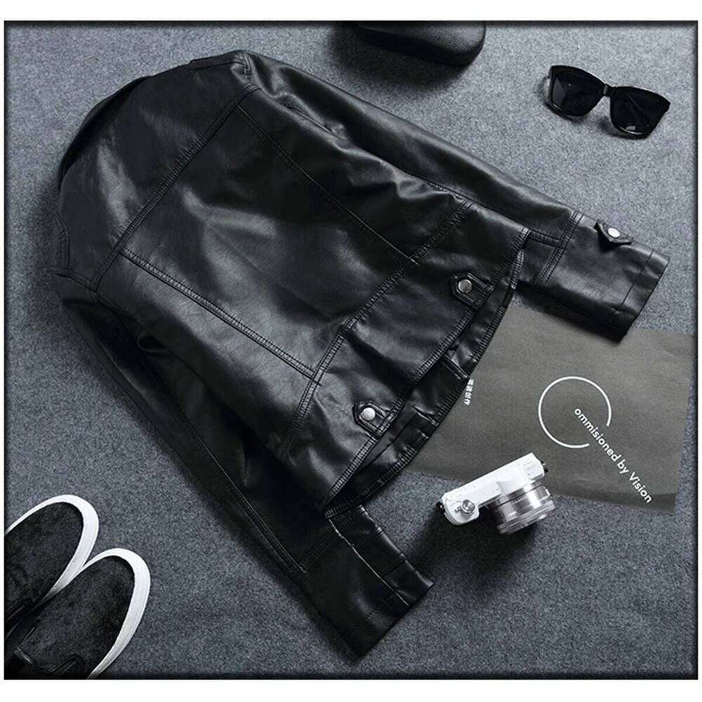 Fashion Leather Jacket Women Turn Down Collar Short Coat Zipper Long Sleeve New In Jackets Chic Streetwear Motorcycle Tops