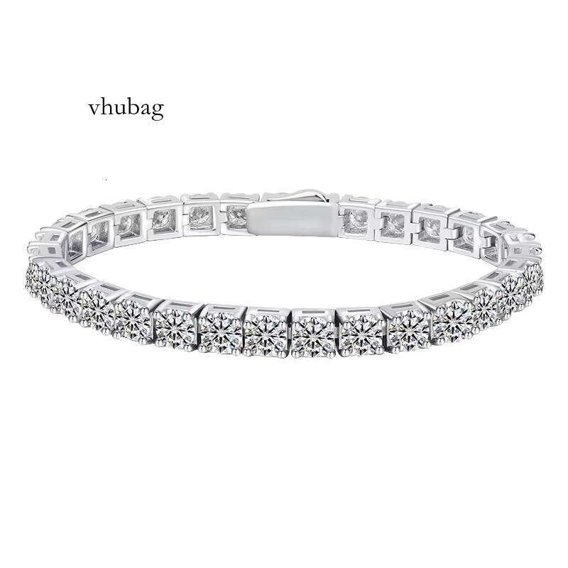 Drop Shipping Sier Plated Gold Moissanite Tennis Bracelet Hand Jewelry Wholesale for Men and Women