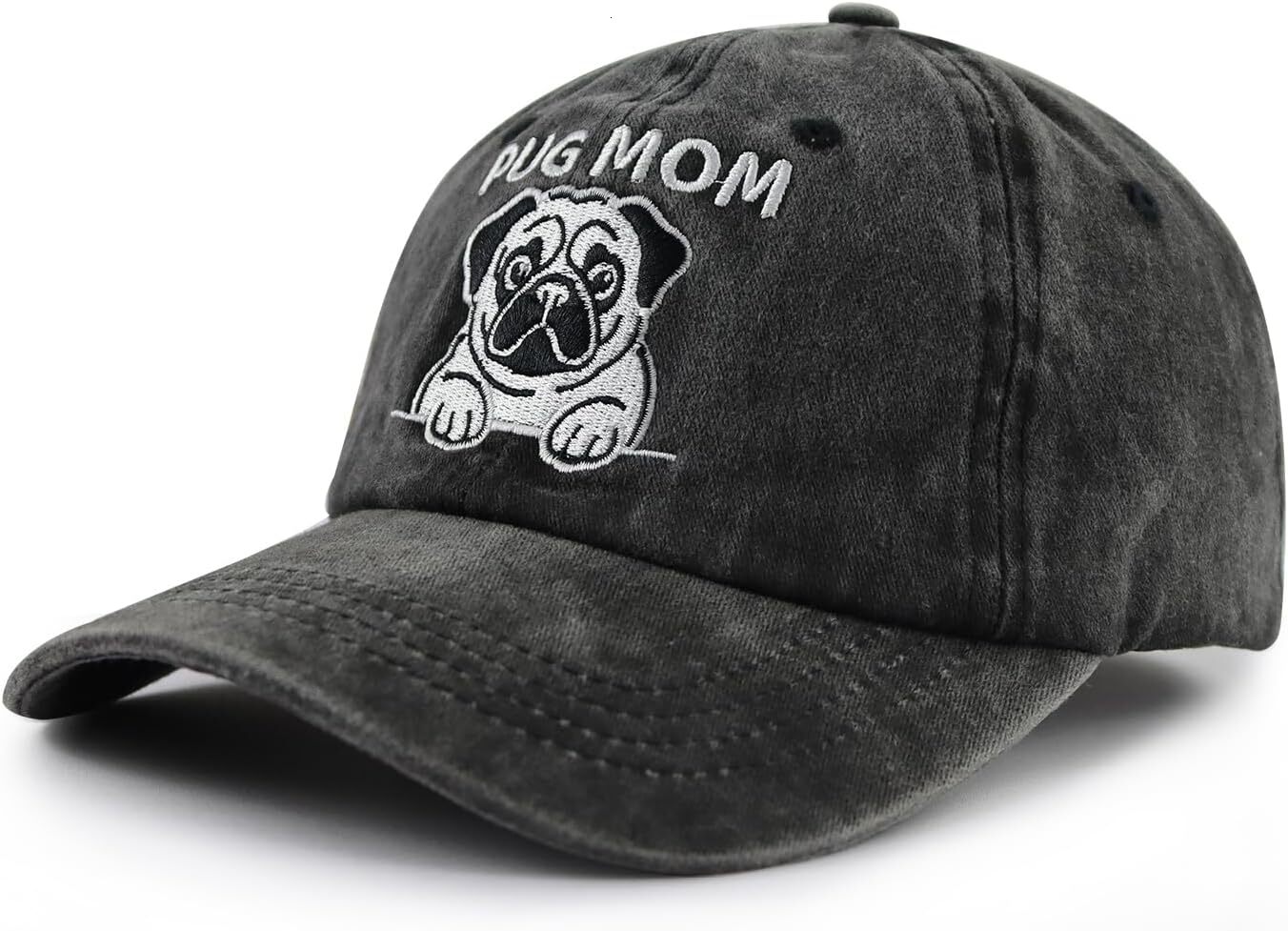 Dog Lover Hat for Men Women, Funny Adjustable Embroidered Cotton Pug Mom and Dad Baseball Cap
