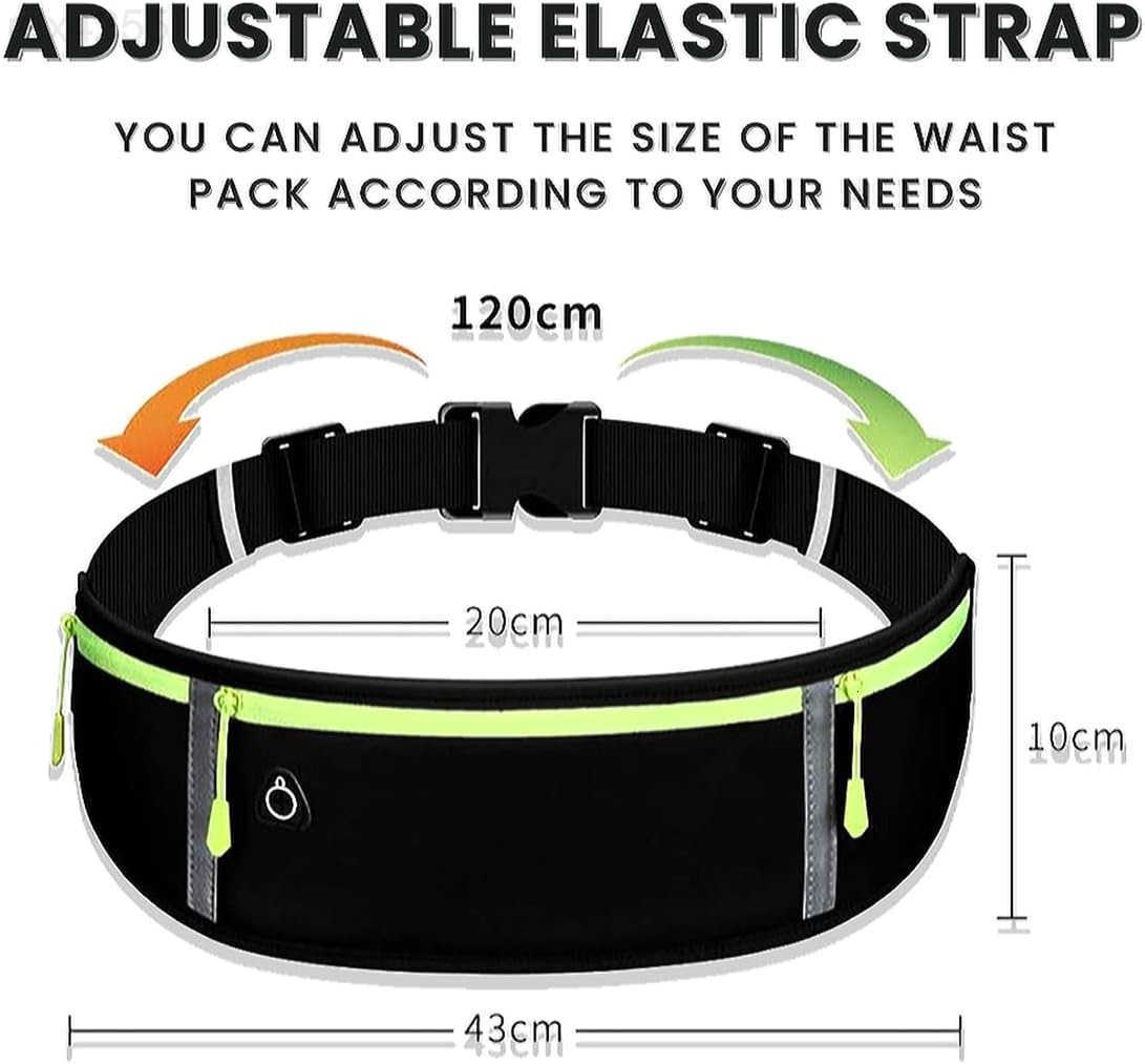 Slim Running Belt for Women Men Adjustable Waist Pack for Phone Keys Cards and Cash Ideal Fanny Pack During the Running Workouts Hiking and TravelW250