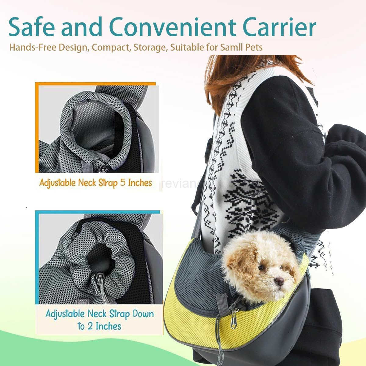Pet Dog Sling Carrier Puppy Pet Slings Bag for Small Dogs Cats Satchel Carriers Breathable Mesh Hand Free with Adjustable Strap Doggie Crossbody for O