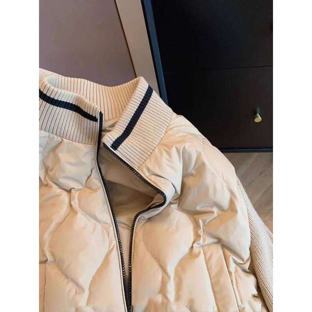 Retro Splice Knitted Cotton Jaet Lightweight Zipper Closure Youth Faion Autumn Winter Outerwear For Men And Women