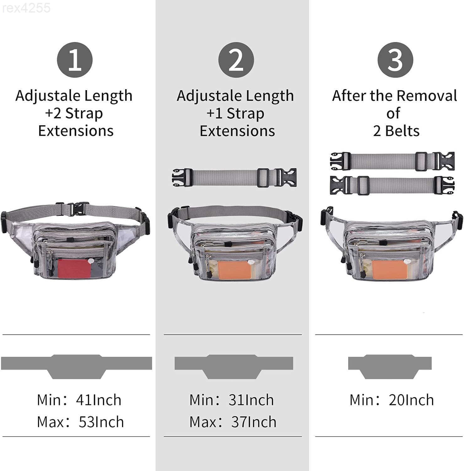 Clear Bag Stadium Approved Large Clear Fanny Pack for Women for WorkMultipurpose Waist Bag for Travel Sporting EventW250912