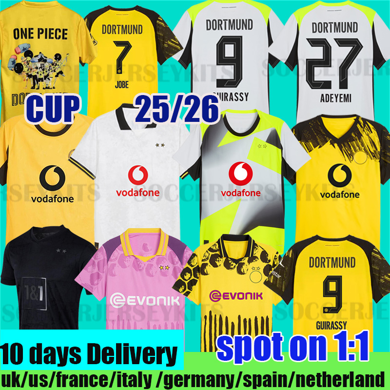 dortmund 25 26 REYNA soccer jerseys Special HALLER SABITZER football shirt ADEYEMI BRANDT All Black MOUKOKO MALEN pre match men kids Kits GROSS yellow