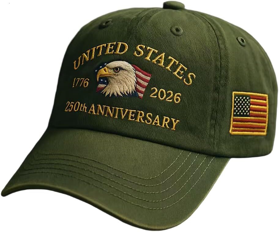 250th Anniversary USA Baseball Cap,Adjustable Retro Embroidered Hat for Men Women Gifts