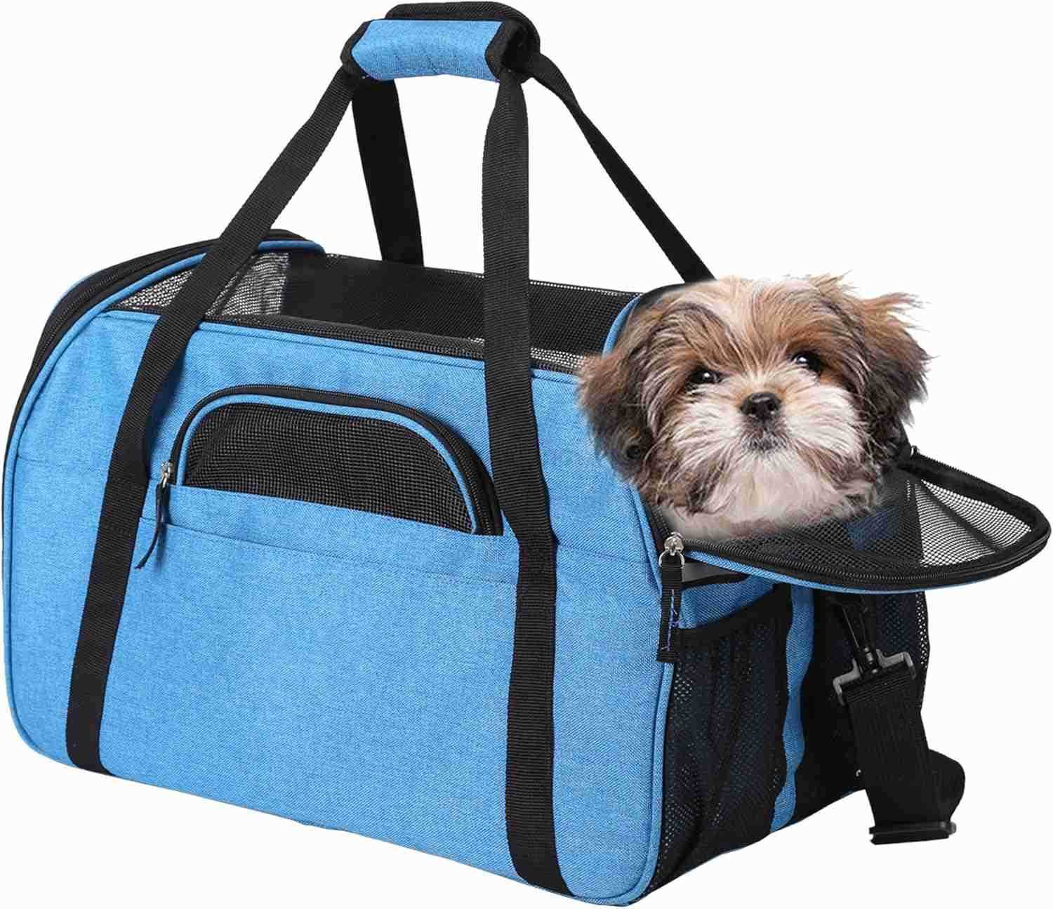 Dog Purse Carrier for Small Dogs SoftSided Tote Bags with Pocket Dog Travel Supplies Portable Dog Sling with AntiSlip BottomW250912