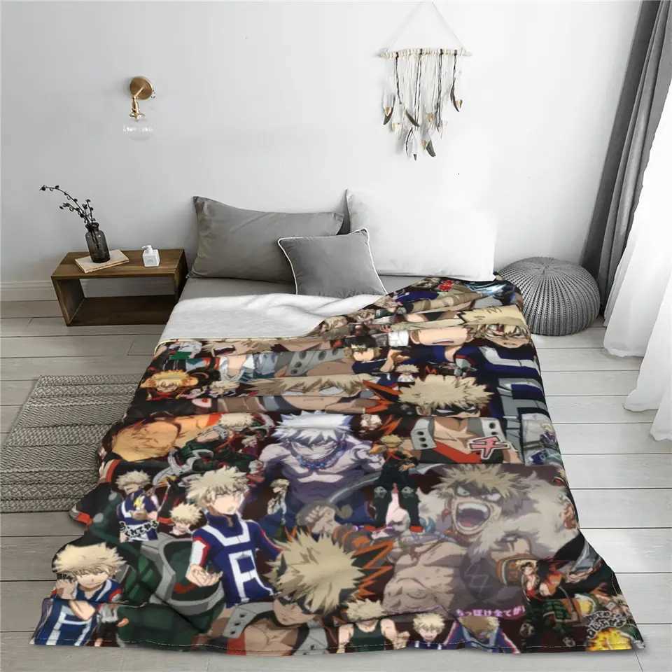 My Hero Academia Blanket Do You Truly Love Bakugou Wool Throw Blankets Summer Air Conditioning Decoration Soft Warm BedspreaXJ250912