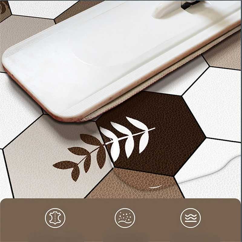 Home Kitchen Antioil Antislip Carpet PVC Leather Entrance Rugs Large Area Balcony Carpets Modern Living Room Decoration Rug C250912