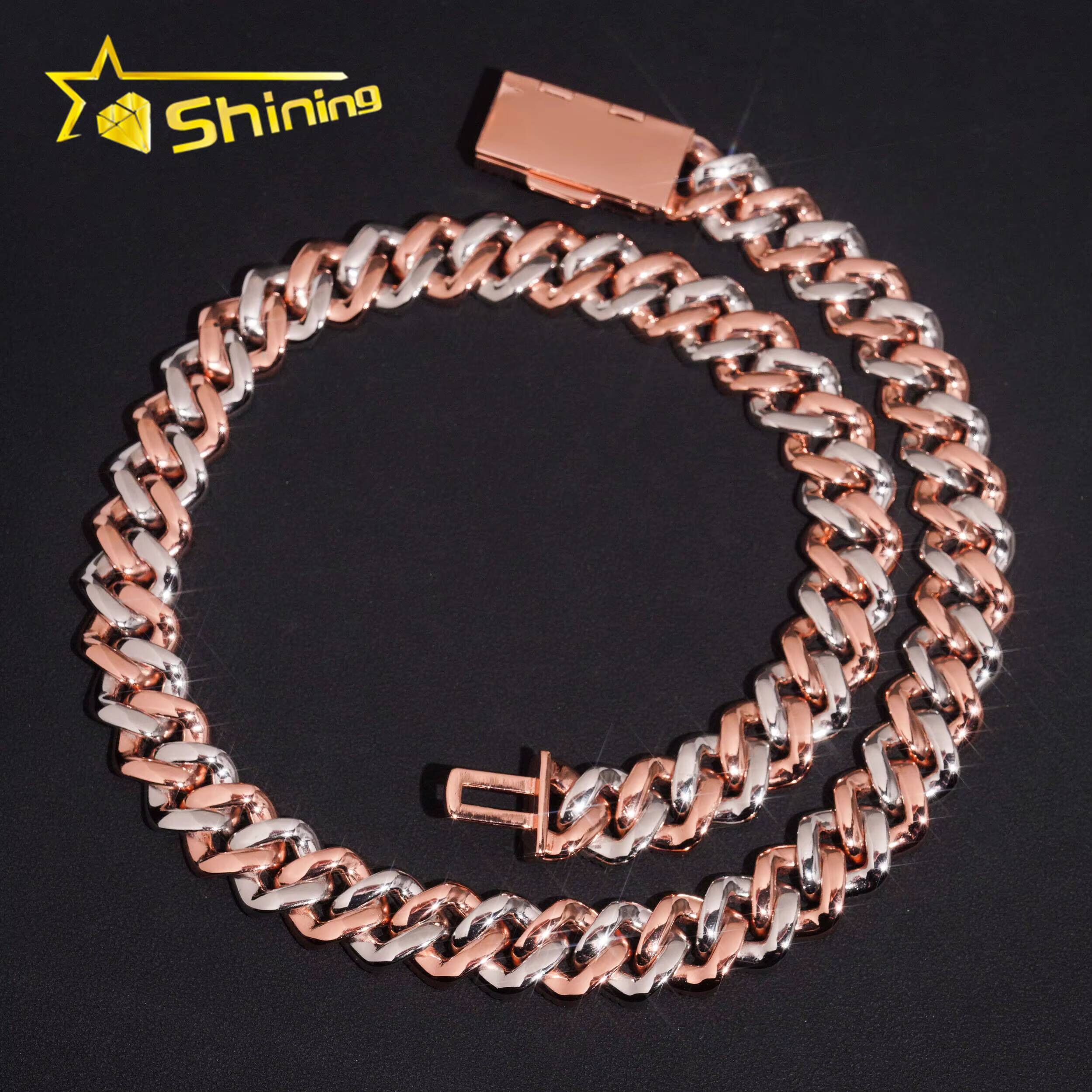 Pass Diamond Tester Hip Hop Jewelry 16mm 3 Rows 925 Sterling Silver Men Necklace Miami Iced Out Moissanite Cuban Link Chain