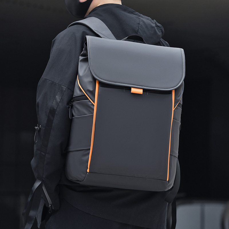 Men S Backpack Yellow Designer Bag Free Shipping Line Color Block Luxury Bag Backpack Laptop Bag Fashionable High Quality Backpack Business Travel Bag