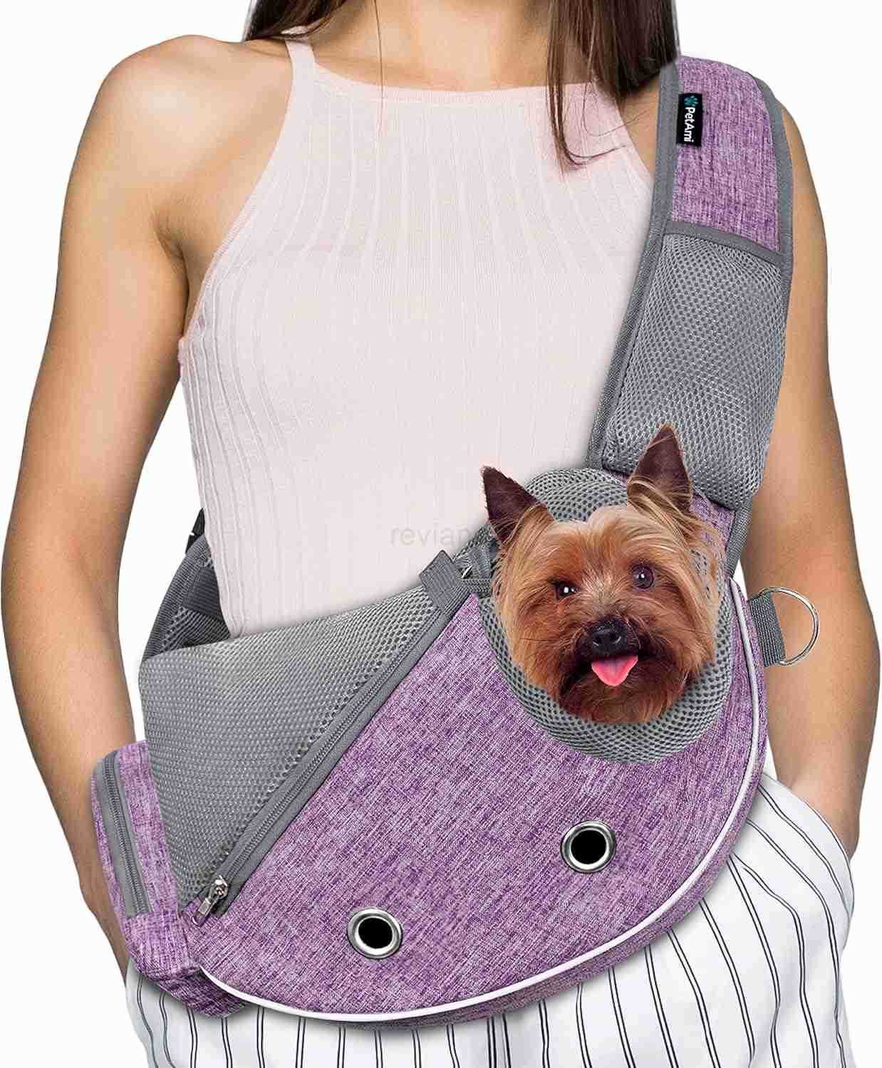 PetAmi Dog Sling Carrier for Small Dogs Puppy Carrier Sling Purse Dog Bags For Traveling Carrying Bag to Wear Medium Cat Adjustable Crossbody Pet Slin