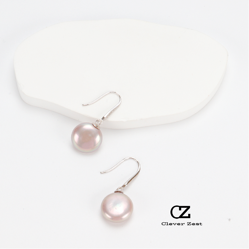 12-13mm Powder Purple Baroque Pearl S925 Sterling Silver Ear Hooks S925 Silver Freshwater Pearl Stud Earrings Fashionable, Versatile, Trendy Anniversa