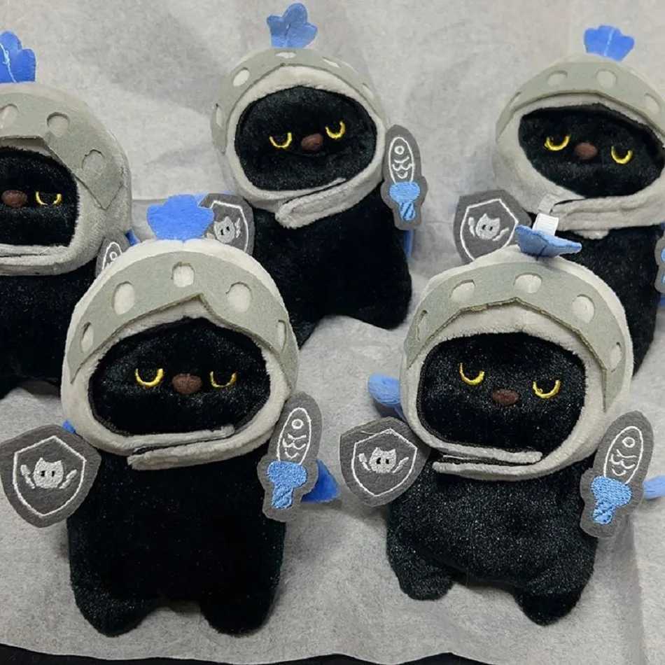 Q version Knight Cat Kitty cat doll toy backpack pendant Companion doll bag pendant Childrens birthday gift Cute black cat toy C250912