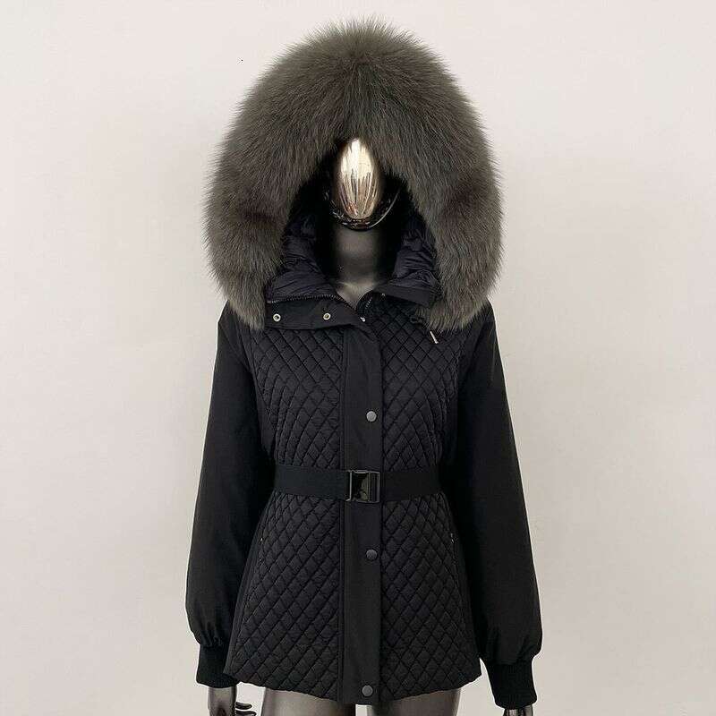 Women's Clothing Hooded Short Slim Waist Down Jacket Women's Petite Temperament Parka Coat Winter New